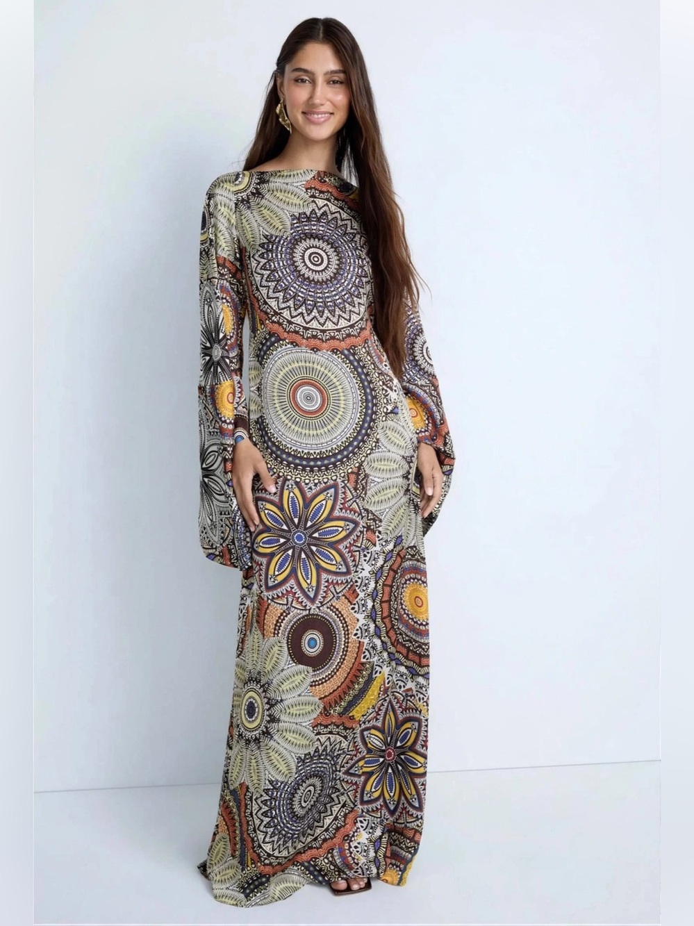 Alexis Sorano Dress Bohemian Paisley Print Maxi Dress in Multicolor size Medium. - Picture 7 of 16